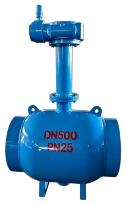Fully Welded Gear Operated Direct Buried Ball Valve with Extended Stem DN350-DN1400 PN16-PN64